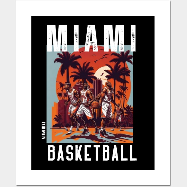 Miami heat basketball  vector graphic design Wall Art by Nasromaystro